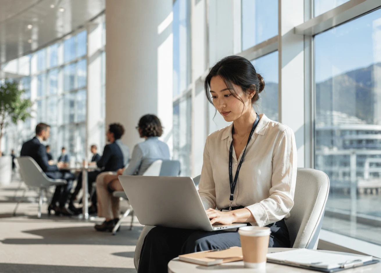 woman sitting on her laptop 